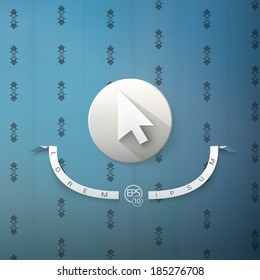 Illustration for informatics subject, with vintage blue bright wallpaper and flat style long shadow for your design.