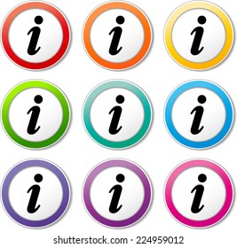 Illustration of information icons various colors set