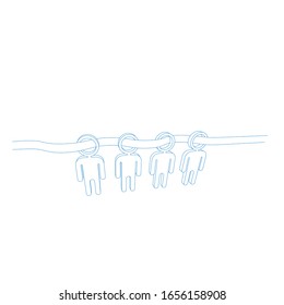  illustration of the informational message going through the  group of people  