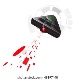 illustration of the infra red remote control for tv & home technology