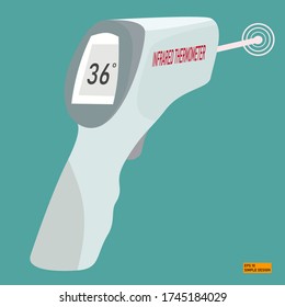 
illustration of an infrared thermometer in a flat style. a protection tool from the corona virus.