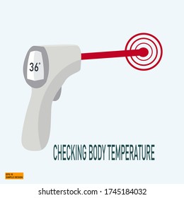 
ilustración de un termómetro infrarrojo en un estilo plano. una herramienta de protección contra el virus de la corona.