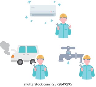 Illustration of an infrastructure equipment repairer