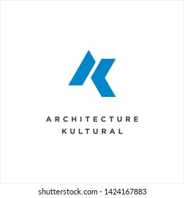 illustration initial AK alphabet logo inspiration for construction or architect