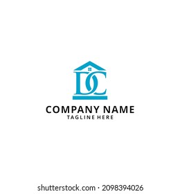 illustration Initial DC home logo vector.