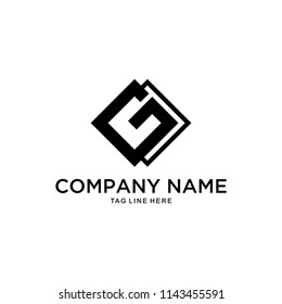 Illustration initial G in the form abstract modern diamond logo design