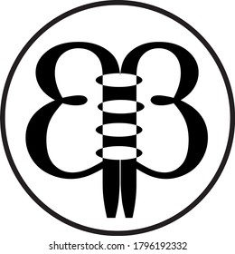ilustración de la letra inicial bb en un vector de logotipo de círculo