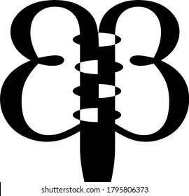 illustration initial letter BB logo vector