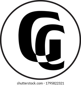 ilustración de la letra inicial gc en un vector de logotipo de círculo