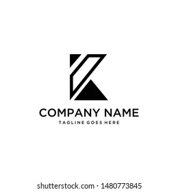 Illustration Initial letter K as an enterprise icon made simple and clean logo design