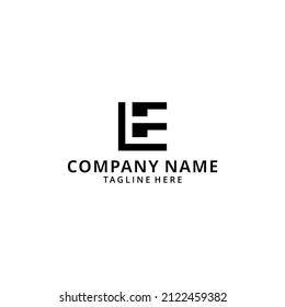 illustration initial letter logo LE, LF, logo template