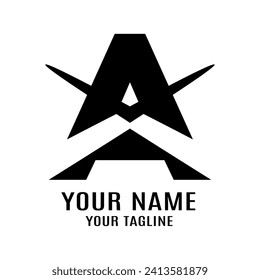 Illustration of the initial letter A logo on a white background
