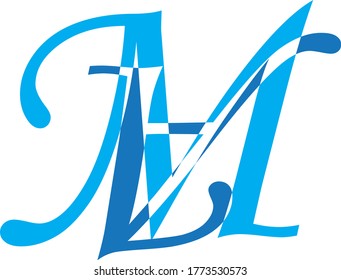 illustration of initial letter ma alphabet logo vector