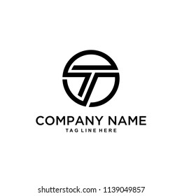 Illustration initial TO letter marks that are joined in the circle logo design