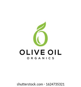 Illustration Initial letter O olive oil nature with Leaf logo design 