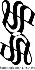 illustration of initial letter ss logo vector