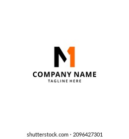 illustration initial logo M1 uppercase letters, bold creative logo.