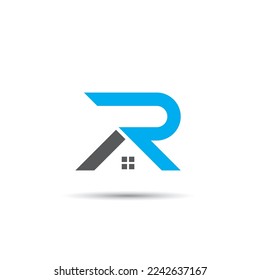 Illustration of Initial R with House in Modern and Fullcolour Style. Recommended for Logo, Brand or Business Identity for Homestay, Real Estate, Mortgage and Personal.