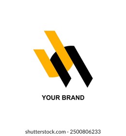 Illustration of Initial UN Modern Logo for Your Business