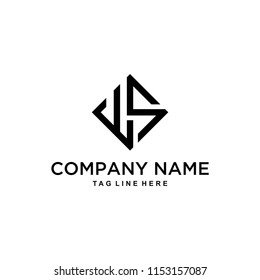 illustration initials WS or SW modern sign logo design symbol