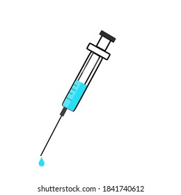 illustration of an injection with a long needle