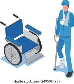 Illustration of an injured male worker