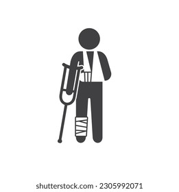 illustration of injury, accident icon, vector art.