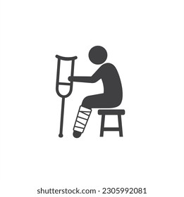 illustration of injury, accident icon, vector art.