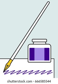 Illustration of the inkwell and pen icon