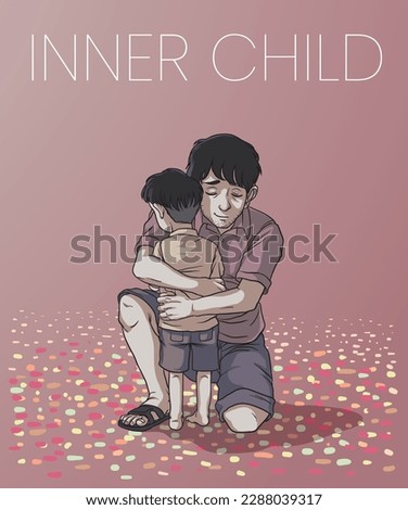 illustration of inner child healing visualization - vector