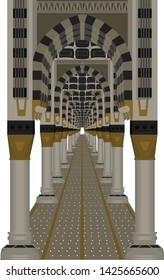  illustration of the inner side nabawi mosque