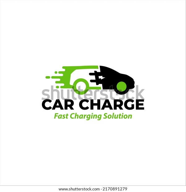 Illustration of innovation for auto fast\
charging solution logo design\
template