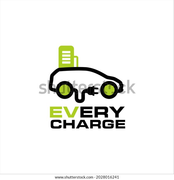 Illustration of innovation for modern electric\
charging car logo design\
template