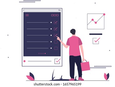 Ilustración de una lista innovadora de tareas pendientes