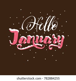 Illustration with inscription Hello January.