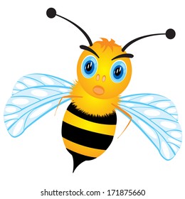 Illustration insect bee on white background is insulated
