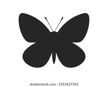 Illustration of insect butterfly silhouette.