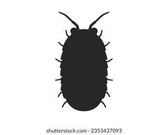 Illustration of insect pill bug silhouette.