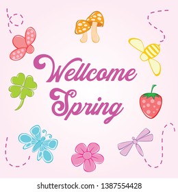 illustration of insect and spring element