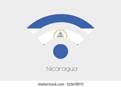 Illustration inside a Networking Icon of the country of Nicaragua