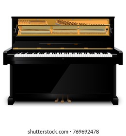 Illustration inside Piano on the white background. Vector isolated object. 
