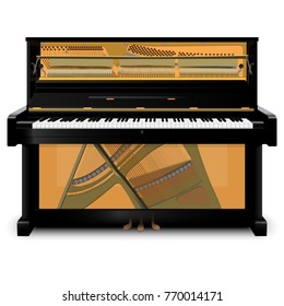 Illustration inside Piano on the white background. Vector isolated object.