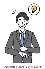 the illustration of Inspiring middle-aged male employee