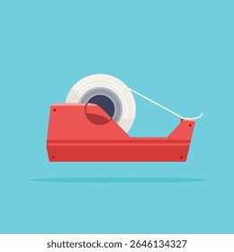 ilustração de fita adesiva isolada dispensador, fita para material de escritório e escola