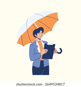 Ilustração de um agente de seguros essencial