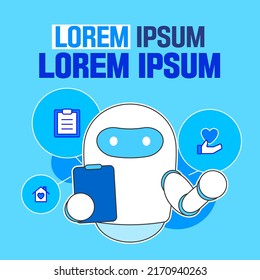Illustration of insurance guides and advertising banners