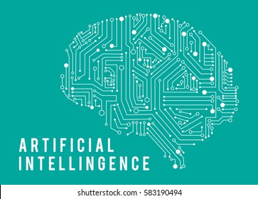 Illustration of intelligence artificia brain.