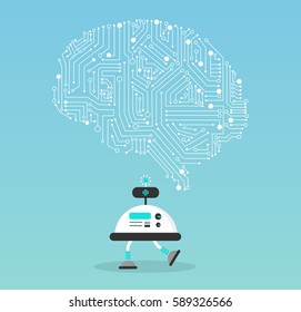 Illustration of intelligence artificia brain.