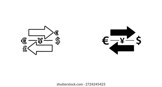 Ilustración de ciclos financieros interconectados con flechas, con símbolos en euros y dólares, que representan el flujo económico y el cambio de divisas.
