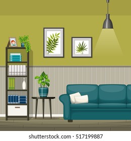 Illustration of interior equipment of a modern living room